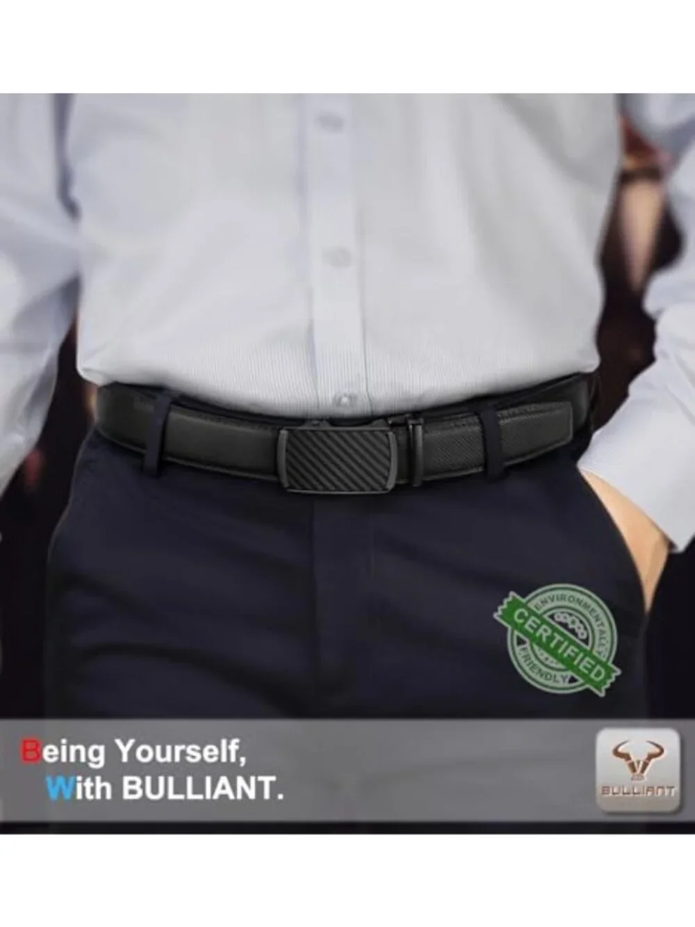 Men's Trimmable Ratchet Leather Belt - Stylish, Adjustable, Gift-Ready Accessory
